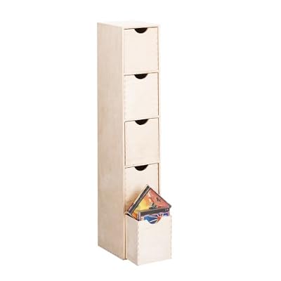 Zeller 13195 Meuble à 5 tiroirs en bois de bouleau, 21 x 16 x 86 cm