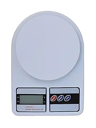 ELOUGH Multipurpose Portable Electronic Digital Weighing Scale Weight Machine 10 Kg (with Back Light) White Color