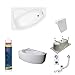 Produktbild bestshop24.eu Exclusive LINE® Eckbadewanne Eckwanne Rima 140x90 cm Links mit Schürze und Kopfstütze