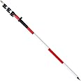 GEOLENI Aluminum Prism Pole with Quick Release Clamp (17FT/5.2m)， Telescopic 17FT/5.2m Pole with Adjustable Adapter Dual Inch & Metric Scale –Lightweight Pole for Prisms, Land Surveying and GNSS
