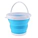 Produktbild YuanCheng Camping im Freien Faltbarer Eimer, Faltbare 5-l-Wassereimerschale für Küche, Angeln, Waschen, Reisen im Freien, Wandern, Camping (Color : Blau, Size : 5L)