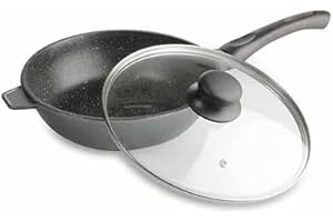 KITCHEN PRO Venteo - KitchenPro - Sauteuse façon pierre + son couvercle en verre - 24cm