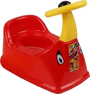 KORBOX Toilet Trainer Potty Training Seat- Chair for Kids- Infant Potty Toilet Chair with Removable Tray & Closing Lid (RED)