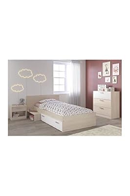 Générique Marco Chambre Enfant Complete Style Contemporain décor Acacia Clair et Blanc - l 90 x l 190 cm