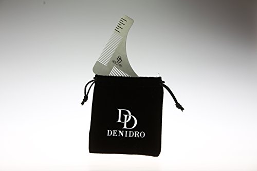 Premium Denidro Edelstahl Bartschablone | in edler Verpackung und hochwertigem Samtbeutel | mit Symmetrie Hilfe für perfekte Konturen | Mit Anleitung | Geschenkidee - 4