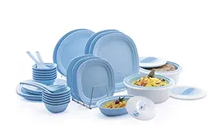 K3 Plastic Dinner Set - 36 Pcs Set, Sky Blue