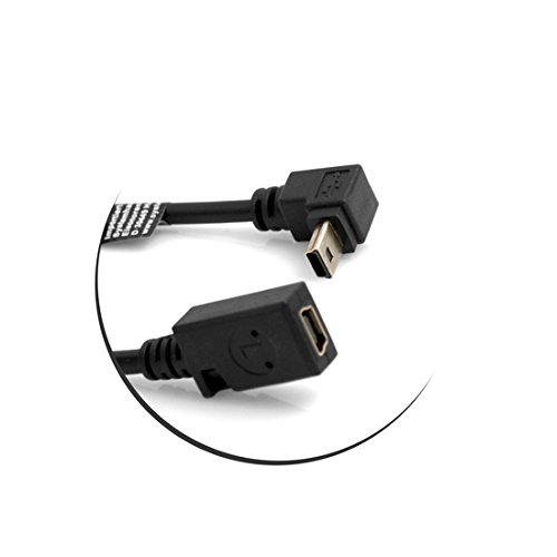 SYSTEM-S Mini USB (male) 90° Grad abwärts gewinkelt Winkel Kabel auf Mini USB (female) Adapter Kabel Verlängerung Datenkabel Ladekabel 27 cm - 4