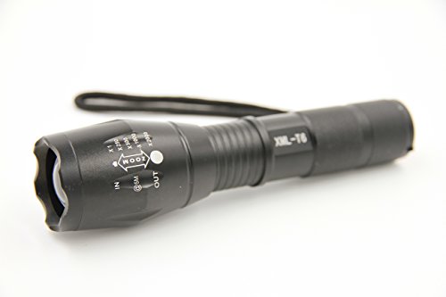 Lawevan® LED CREE XM-L T6 1600 Lumen Taschenlampe 5 Modi Einstellbare Zoomable Taschenlampen+18650 Akku+USB Ladegerät - 6