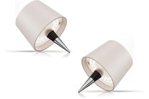 MU LIN Lampada per Bottiglie Ricaricabile, 3 Temperature di Colore (3000K/4500K/6500K), Controllo Touch 3 Modalità, Design Senza Fili, Compatta e Portatile - Ideale per Atmosfera, Decorazione T2