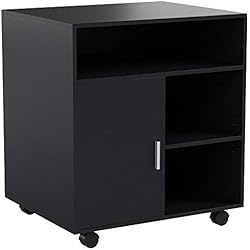 FITUEYES Support avec roulettes pour Imprimante avec Etagères Tiroir pour Ranger Les Affaires de Bureau à Multi-Fonction PS406001WB