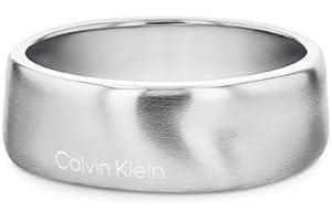 CKJ Calvin Klein Bague en Acier Inoxydable pour Homme Collection CK METALLIC WAVES - Disponible en Version Argent ou GunMetal