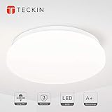 TECKIN Deckenleuchte, LED Deckenlampe，Deckenleuchte für Bad Schlafzimmer Küche Balkon Korridor Büro Esszimmer Wohnzimmer 18W Natürliches Weiß 1500LM Ø28cm 4500K IP44