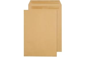 RFE Pack of 50 - C4 / A4 Manilla Brown Mailing Envelopes Self Seal for Posting mailing Home Office, Ecommerce and Business 80gsm 229 x 324mm