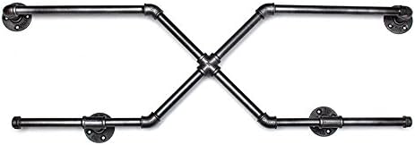 ZQ@QXAmerican Retro industrial wind wall shelf pipe shelf metal pipe rack, A