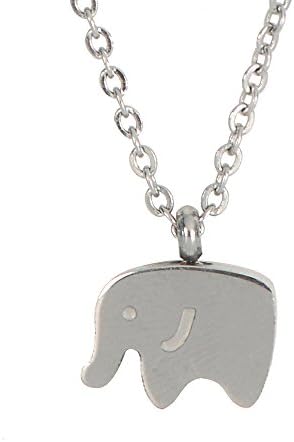 Elephant Chain Necklace for Women.Tiny Silver Tone Stainless Steel Gift Boxed Good Luck Charm Pendant Jewelry