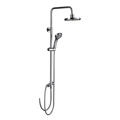 2 Jahre Garantie Duschsäule Chrom Regendusche Duschset Duschpanel Regendusche Duschsystem Wasserfall Duschen Brauseset 3 Wasserspiele Inkl. Handbrause + Duschkopf Höhenverstellbar ca.80cm bis 132cm - 9