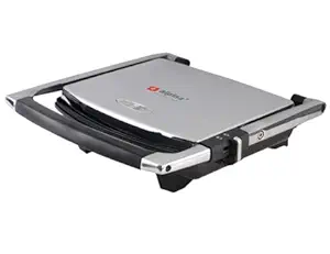 Alpina SF-6021 Panini Press Non Stick Gourmet 4 Sandwich Maker Stainless Steel Body, 220Volt (Not for USA)