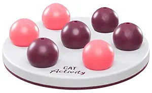 Combo of - Trixie Solitaire Strategy Game for Cats?| 7 Ball-Shaped Covers can be Filled with Treats ? 20 cm with Kittos Salmon Rings, 35 g | Best Treats to Train Your Pet - (Pack of 3)