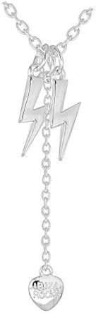 Ibiza Rocks Silver Coloured Lightening Bolt and Plectrum Necklace and Sunglasses Chain of 74cm/29"