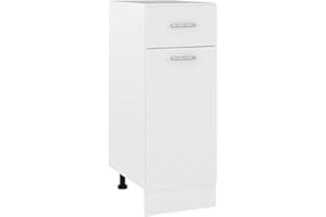 vidaXL Cajón Inferior Lyon Blanco, 30 x 46 x 81,5 cm, Madera de ingeniería