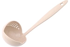 MONTTESE Cuchara 2 en 1 Escurridora y Colador de plástico, cucharon multifunción para servir sopa,verduras,huevos con caldo o sin caldo