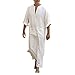 Produktbild Mens Ethnische Roben lose Feste Langarm lose Vintage Kleid Kaftan WH/L