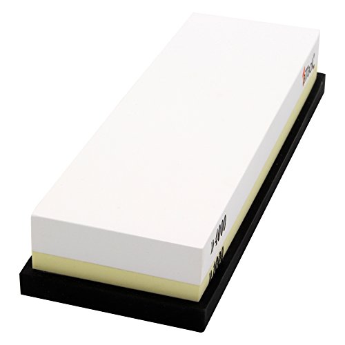 Schleifstein Set (5 Stück = 10 Körnungen) 240 – 600 – 800 – 1000 – 1500 – 2000 – 3000 – 4000 – 5000 – 8000 Körnung, Wasserstein Wetzstein aus hochwertigem Korund mit rutschfester Naturkautschuk Unterlage - 4