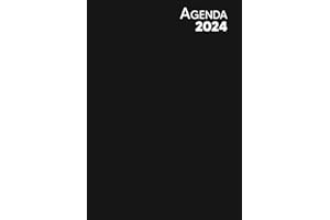 Agenda Settimanale 2024: 1 settimana su 2 pagine - Piccolo formato A5 tascabile - Nero - presentazione Orizzontale