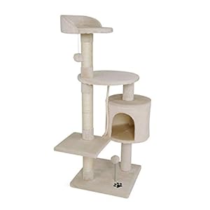 Dibea – Poste rascador para árbol de Gatos, 112 cm, Color Beige