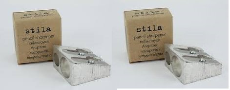 2 Pack Stila Professional Double Eye Pencil Lip Liner Pencil Sharpener