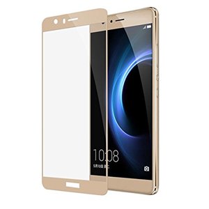 XEPTIO Huawei Honor 8 PRO 4G : Protection d'écran FULL Cover en verre trempé - Tempered glass Screen protector 9H premium / Films vitre Protecteur d'écran Honor8 PRO contour doré- Version intégrale avec accessoires - Prix découverte Accessoires XEPT…