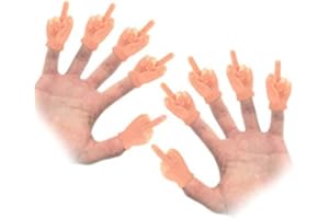 EHOTER Middle Finger Hands 10 Pack Premium Rubber Little Tiny Finger Hands Fun Realistic Design Hilarious Finger Puppets Mini Hand Dolls Storytelling Props Funny Toys (Middle Finger)