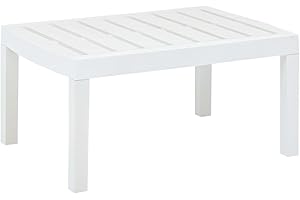 puraday Table de jardin blanche 78 x 55 x 38 cm en plastique - Table à manger carrée - Table de balcon résistante aux intempéries - Table d'appoint d'extérieur - Table à manger carrée en plastique