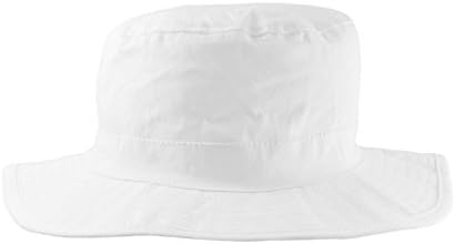 Pesci Kids Summer Sun Hat 100% Cotton Bucket Wide Brim. Unisex Boys Girls Navy White 4-6, 6-8 Years (6-8 Years, White)