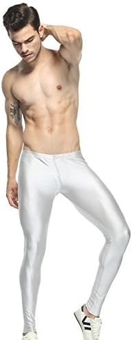 TAUWELL Mens Sports Compression Tights Leggings (6114 Silver, S(28-30"))