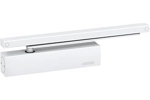 Stahl-Design-tebart Geze TS 3000 V - Cierrapuertas (tamaño EN 1-4, Paquete Completo con riel Deslizante, Color Blanco RAL9016, nº: 028350, SDT34669-002)