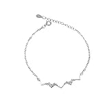 Behandlungsprozess: Diamant HAOHAO Liebe S925 Sterling Besteck Armband Distaff Wave EKG Diamant Schmuck Freundinnen Geschenk