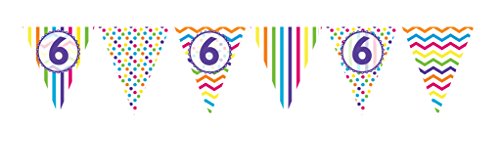 Preisvergleich Produktbild Flag Bunting Paper 6th Birthday Chevron Stripe