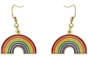 SINWINKORI Progress Transgender Rainbow Pansexual Asexual Bisexual Lesbian Nonbinary Sun Set Lesbian Dangle Earing Gay & Lesbian LGBT Pride Gifts Rainbow Jewelry