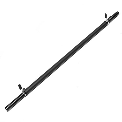 Langhantelstange mit Polsterung & Federverschluss aus 100% Gusseisen in mattschwarz 117cm / 30mm-Durchmesser / ca. 1,48kg Gesamtgewicht
