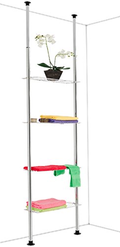 Badregal – Teleskopregal mit 4 Ablageböden – höhenverstellbar von 180 – 270 cm - 8