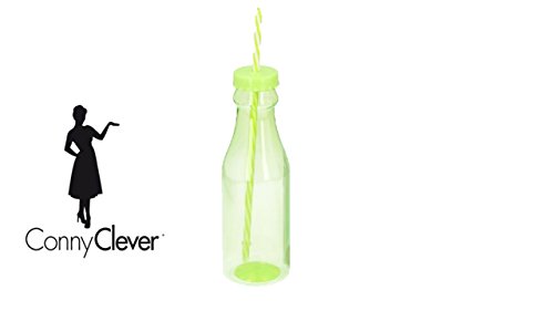 Preisvergleich Produktbild Flasche mit integriertem Trinkhalm 4 Stück