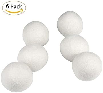 TengtaidaX Wool Dryer Balls, Natural Fabric Softener Reusable Static Free Reduce Wrinkles Saves Drying Time Friendly Gift - 6 Pack（7cm）