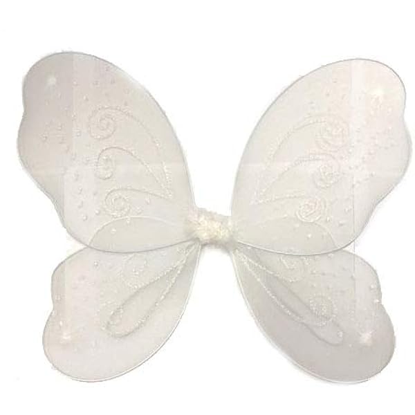 Large White Glitter Fairy Wings Angel Girls Ladies Fancy Dress55 X 42 Cmwhite Amazon Co Uk Clothing