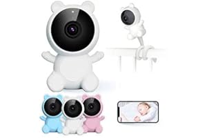 Vidéo Babyphone avec Camera De Surveillance WiFi Support Universel, Meilleur Téléphone Bébé, Moniteur Téléphone Intelligent pour Bébé Visiophone, Accessoire Naissance, Veilleuse Enfant