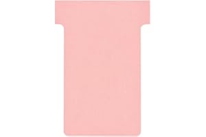 Nobo, Lot de 100 fiches T pour planning, Indice 2, Rose, 2002008