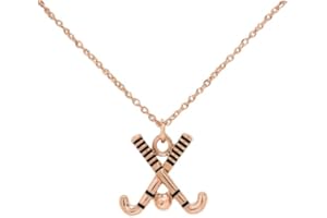 Sportybella Field Hockey Necklace - Field Hockey Jewelry, Gift for Field Hockey Player and Teams, Field Hockey Stick Pendant, Field Hockey Accessories