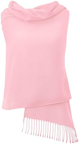 Baby Pink Pashmina Shawl – Super Soft Touch – Made in Italy – Wrap Scarf Stole – Exclusive from Pashminas &amp; Wraps of London, 22 Luxurious &amp; Gorgeous Stunning Block Colours To Choose From