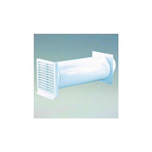 Mauerkasten rund Einbaudurchmesser 130mm. Geeignet für Wandstärken bis 450mm. Innenliegende, schaumstoffgefederte Rückstauklappe-weiss-125 er SYSTEM