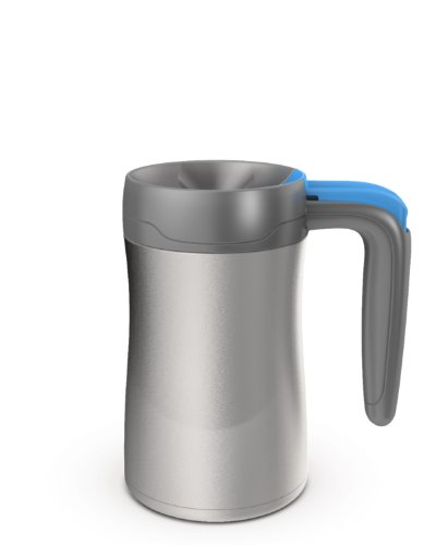 Contigo Fulton Autoseal Travel Mug, 360 ml - Silver/Blue Contigo Fulton Autoseal Travel Mug, 360 ml - Silver/Blue